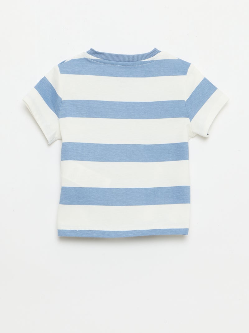 Unifarbenes Baumwoll-Jersey-T-Shirt Blau - Kiabi