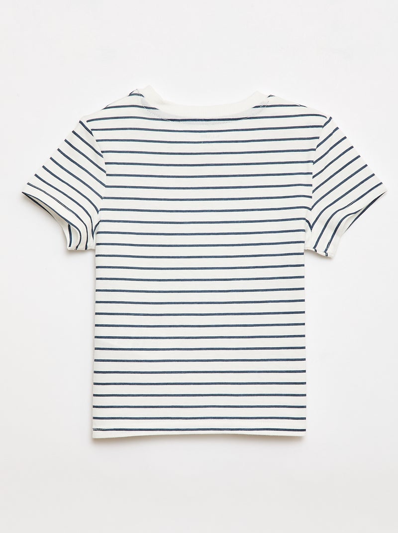 Unifarbenes Baumwoll-Jersey T-Shirt Weiß - Kiabi