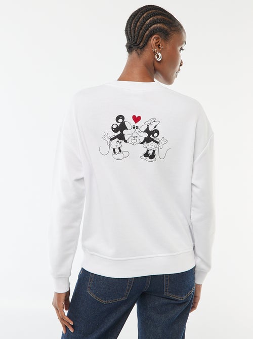 Unifarbenes Disney-Sweatshirt mit Mickey-und-Minnie-Print - Kiabi