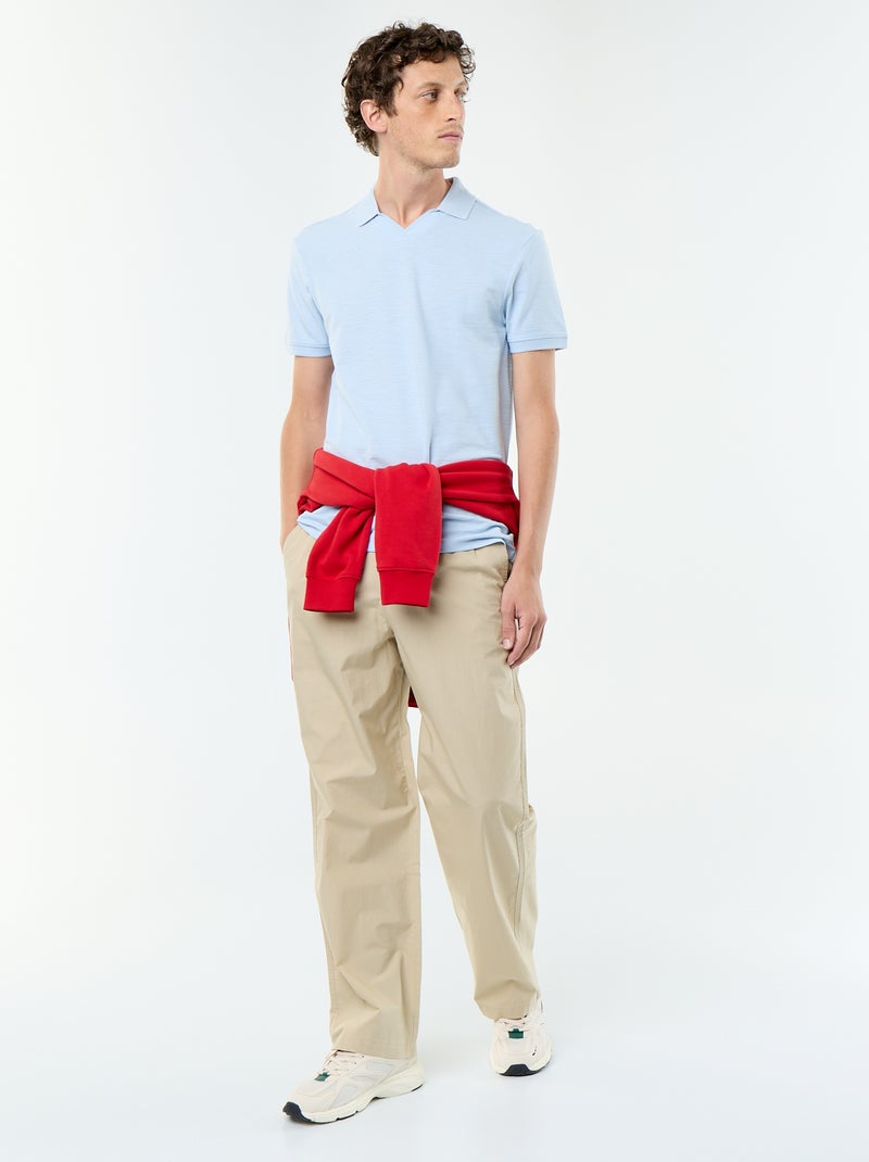 Unifarbenes Kurzarm-Polohemd Bleu - Kiabi