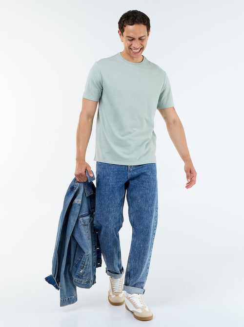 Unifarbenes Kurzarm-T-Shirt - Kiabi