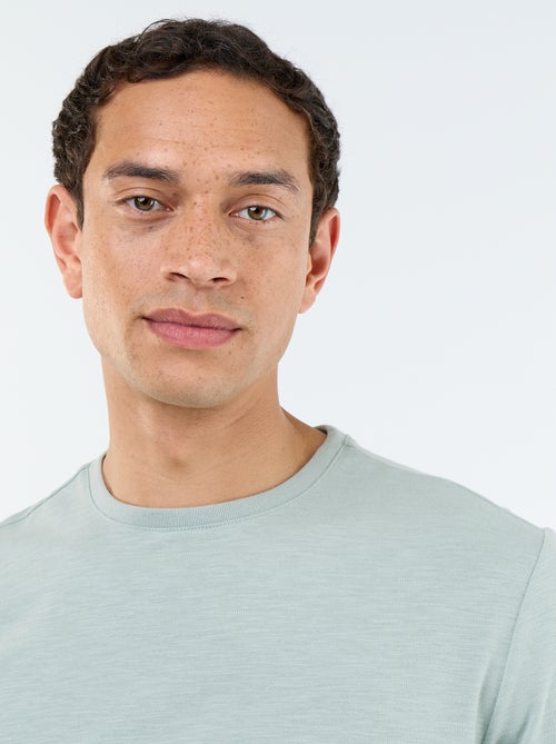 Unifarbenes Kurzarm-T-Shirt - Kiabi