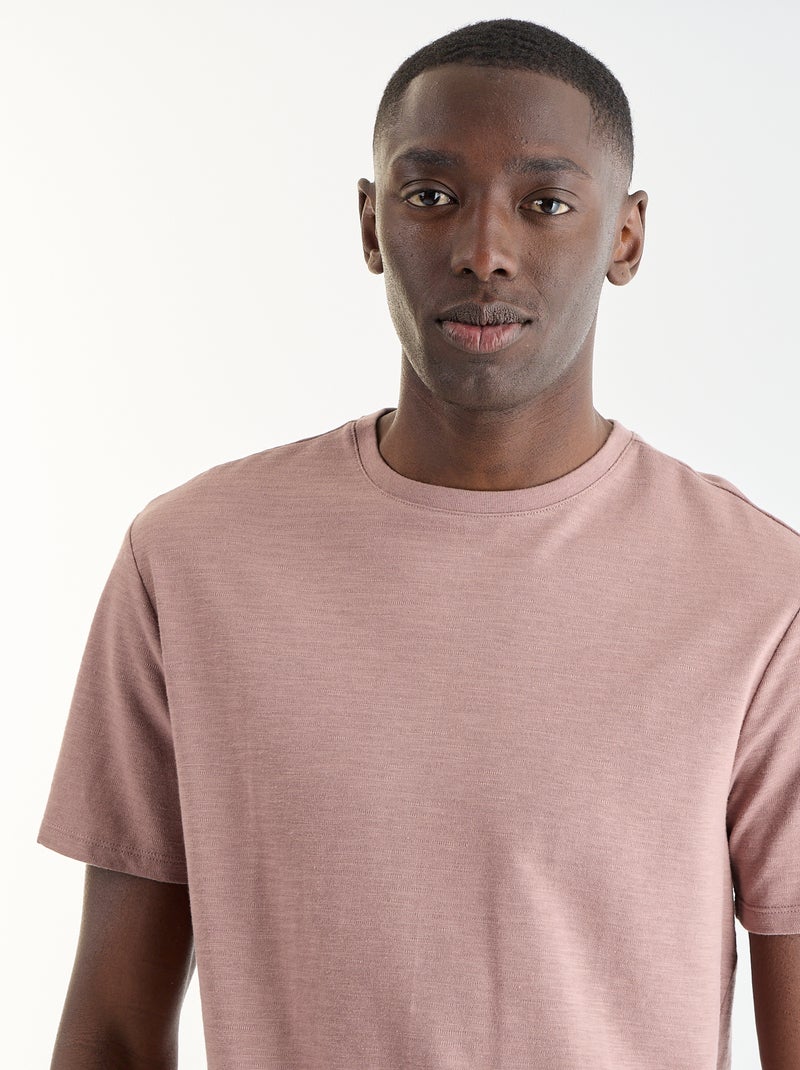 Unifarbenes Kurzarm-T-Shirt Violet - Kiabi