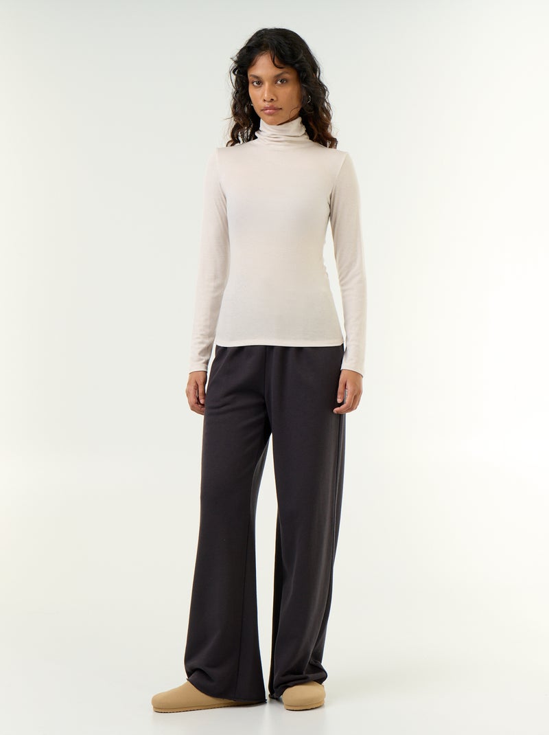 Unifarbenes Rollkragenshirt aus Wollmischung Gris - Kiabi
