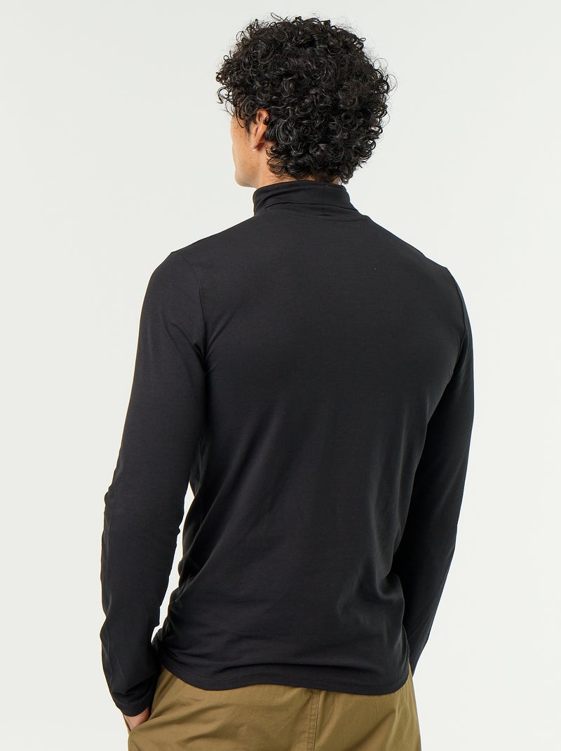 Unifarbenes Rollkragenshirt Noir - Kiabi