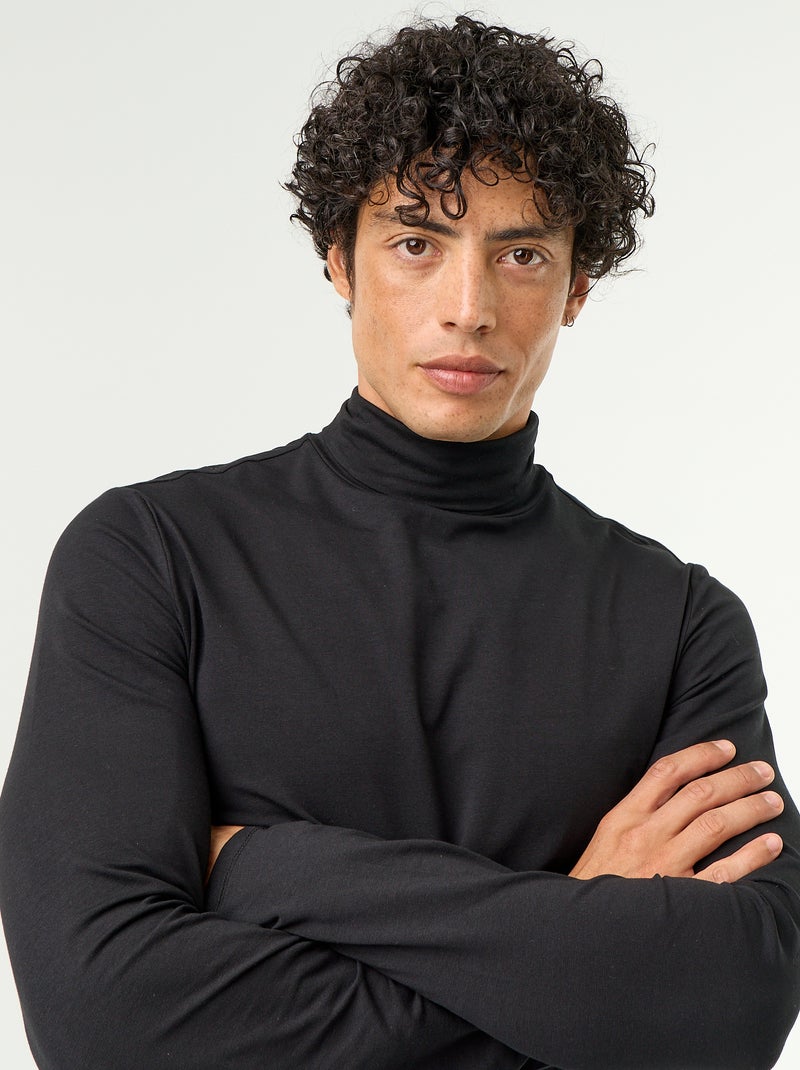 Unifarbenes Rollkragenshirt Noir - Kiabi