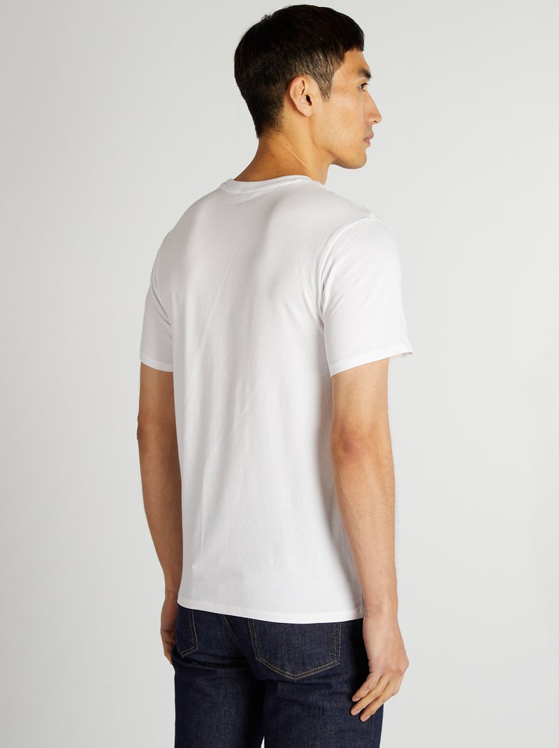Unifarbenes T-Shirt - Slim Fit Weiß - Kiabi