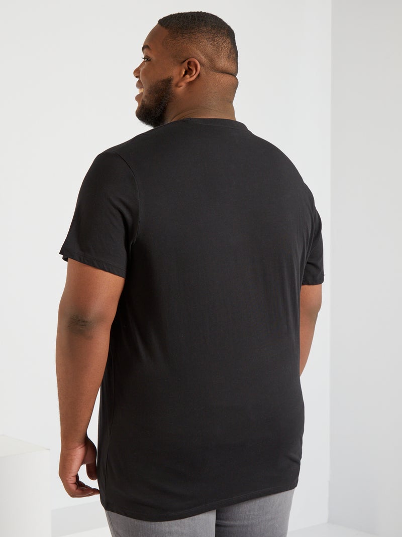 Unifarbenes T-Shirt aus Jersey Schwarz - Kiabi