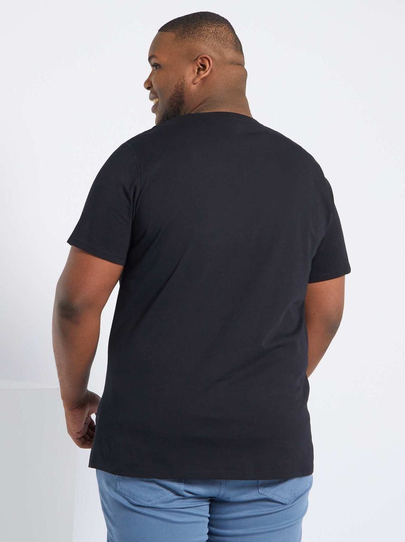Unifarbenes T-Shirt aus Jersey Schwarz - Kiabi
