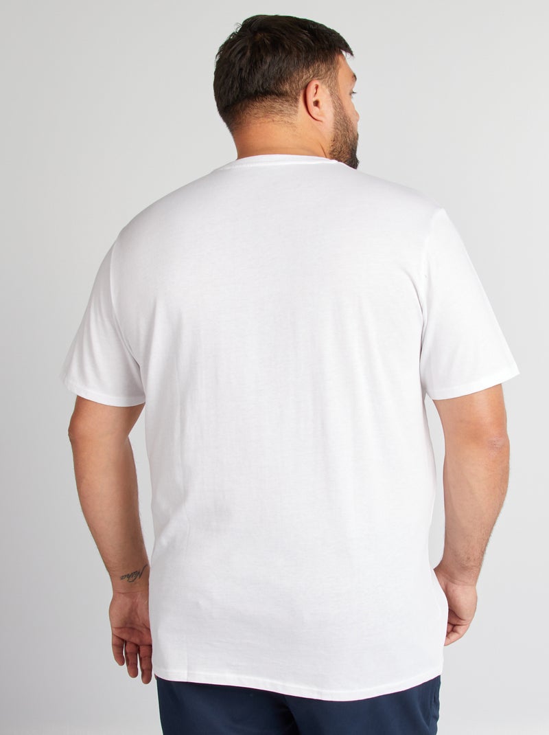 Unifarbenes T-Shirt aus Jersey Weiß - Kiabi