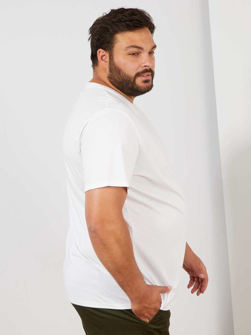 Unifarbenes T-Shirt aus Jersey Weiß - Kiabi