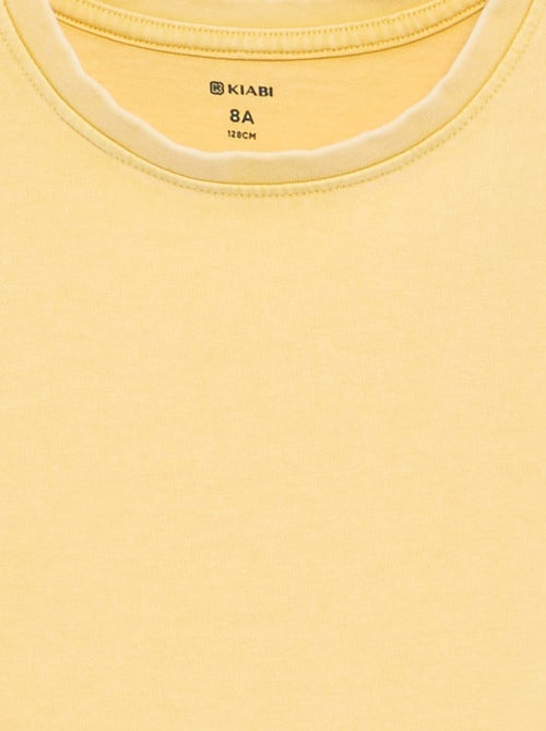 Unifarbenes T-Shirt mit extra kurzen Ärmeln - Kiabi
