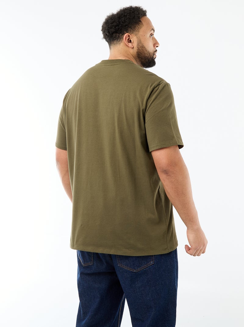 Unifarbenes T-Shirt, Regular Fit Khaki - Kiabi