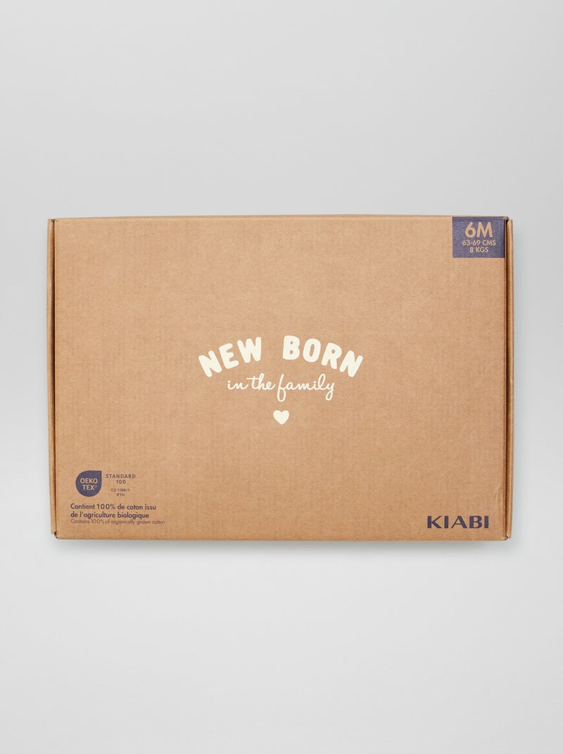Unisex "New Born in the Family" Gift Box - 6 pieces BEIGE - Kiabi