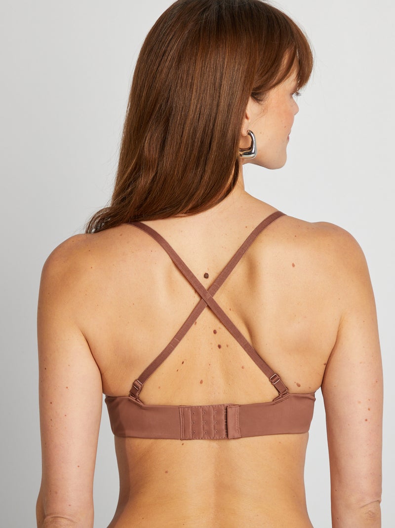 Unsichtbarer Bandeau-BH Braun - Kiabi