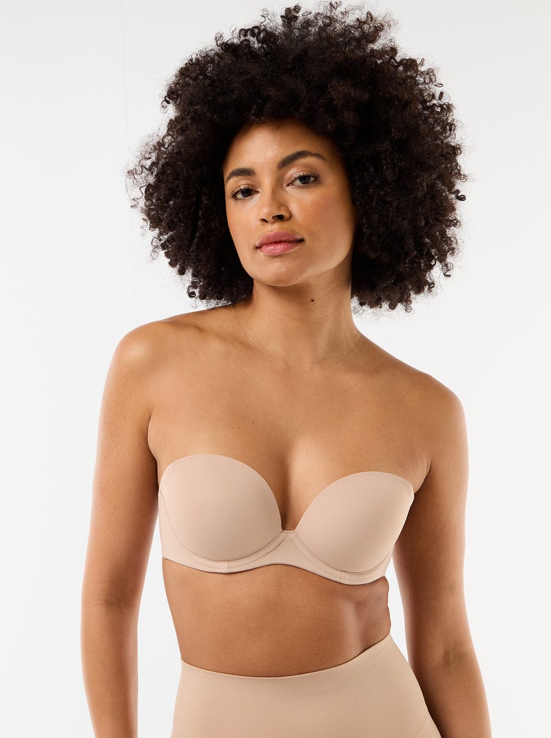 Unsichtbarer Bandeau-BH Rosa - Kiabi