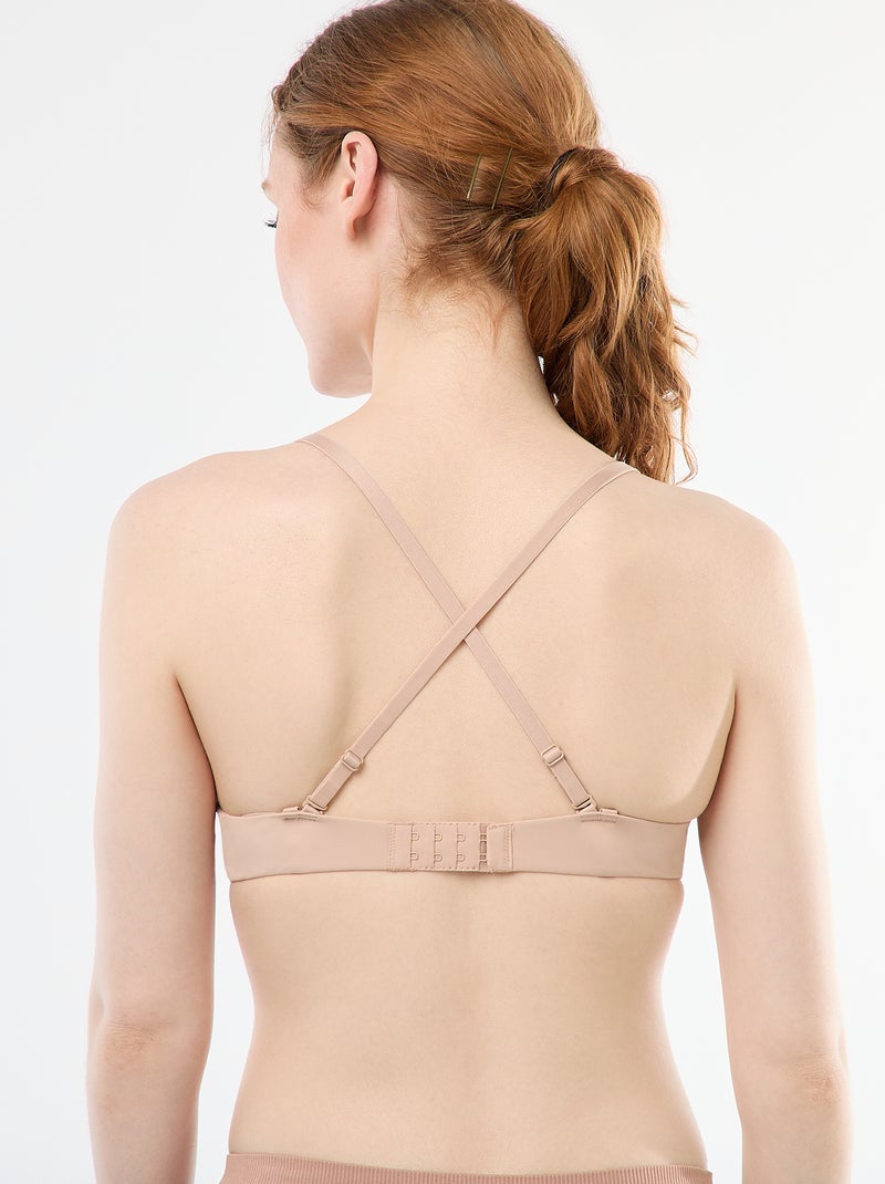 Unsichtbarer Push-up-BH aus Mikrofaser Rosa - Kiabi
