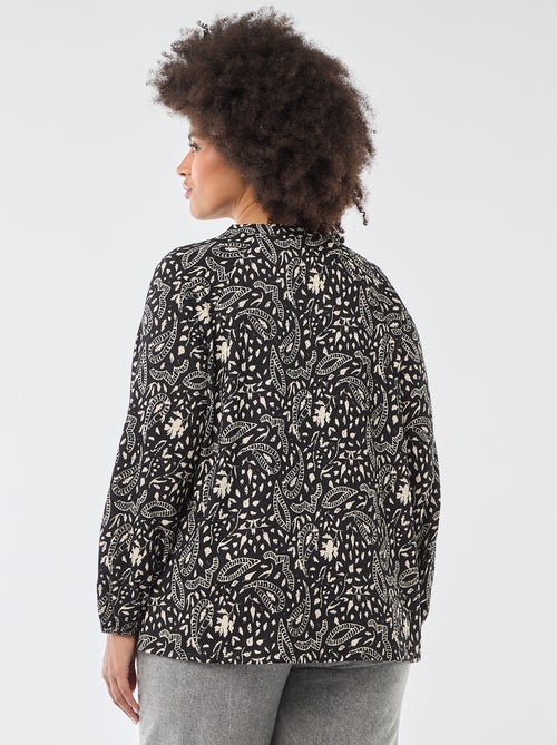 V-Neck Blouse with Allover Print - Kiabi