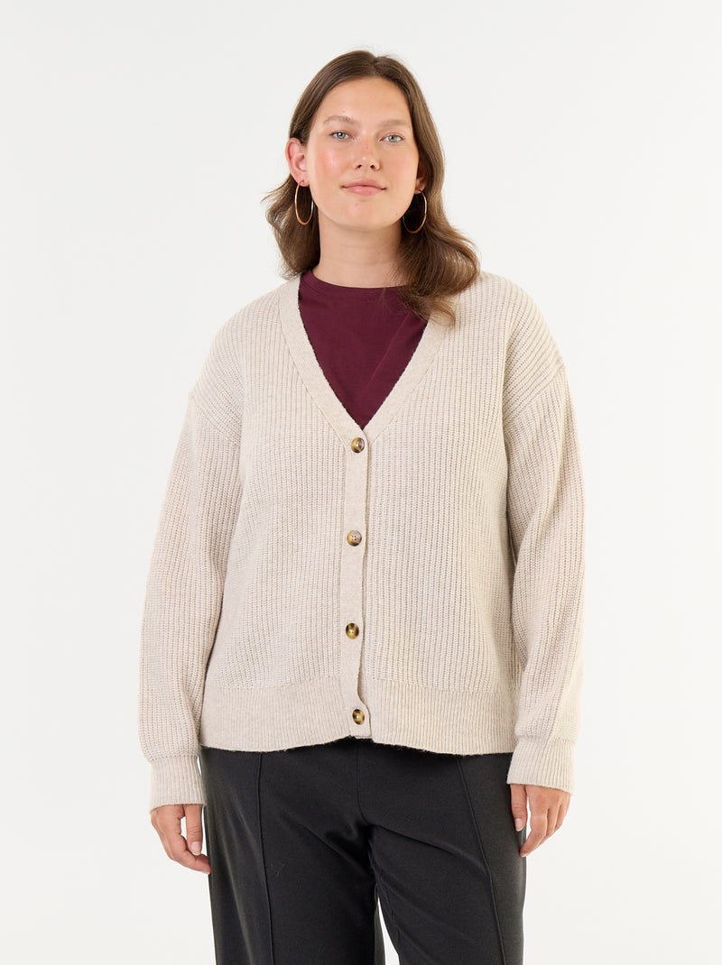 V-neck cardigan Grey - Kiabi