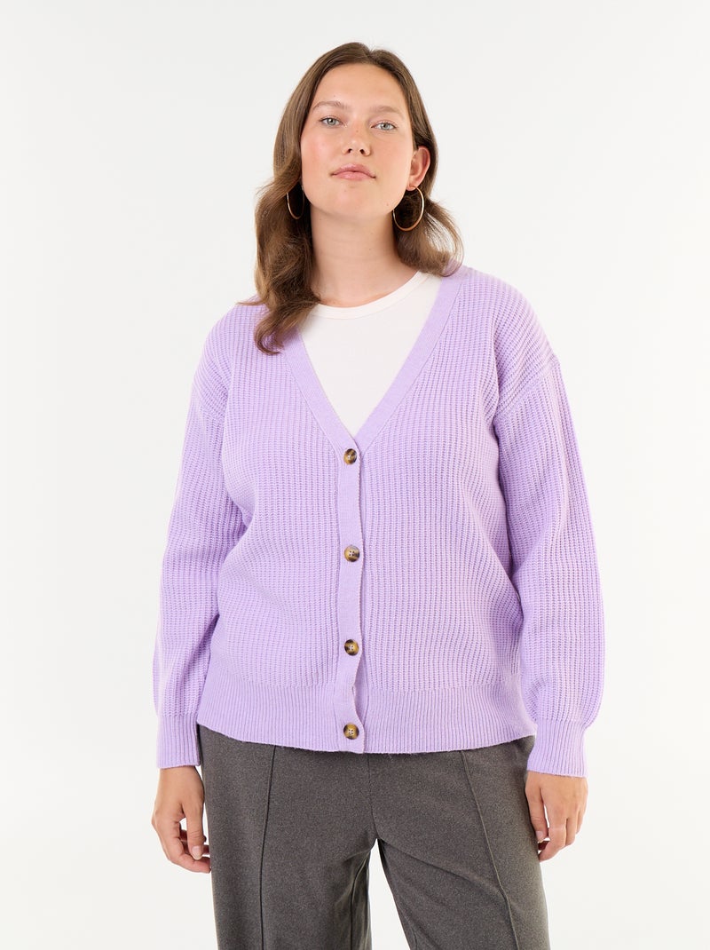 V-neck cardigan Purple - Kiabi