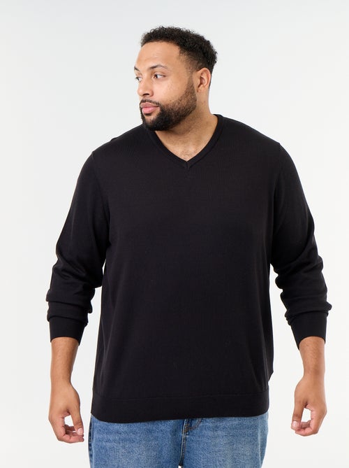 V-neck knit sweater - Kiabi