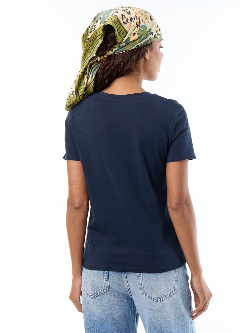 V-neck T-shirt Blue - Kiabi