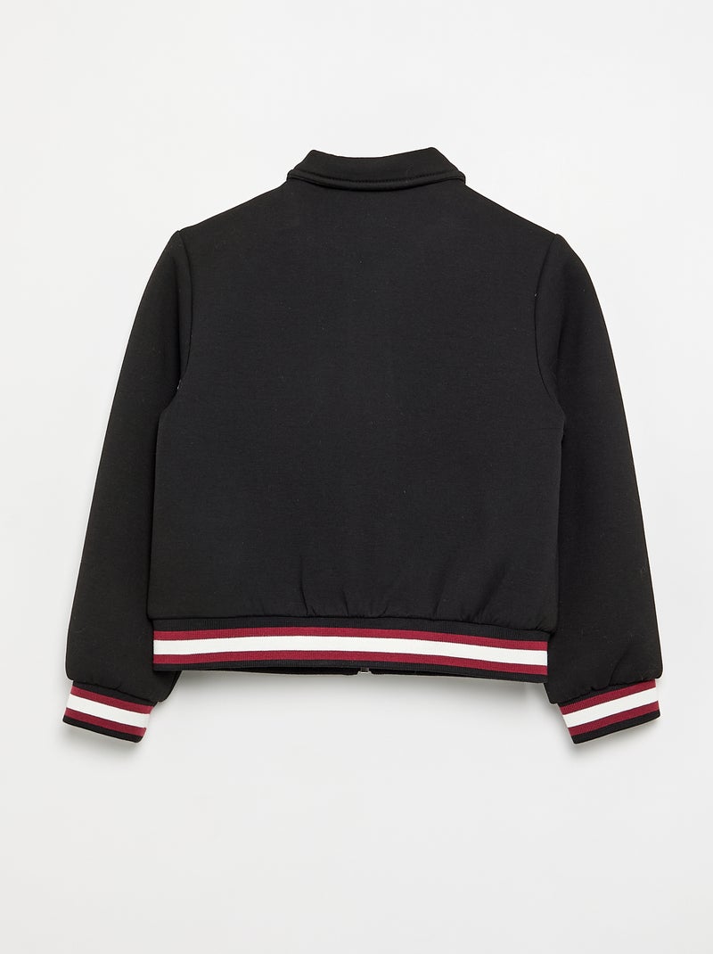 Varsity-style long-sleeved jacket Black - Kiabi