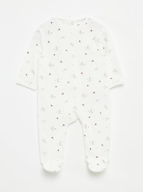 Velour sleepsuit with motif - Kiabi Velour sleepsuit with motif - Kiabi
