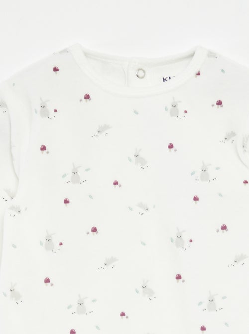 Velour sleepsuit with motif - Kiabi Velour sleepsuit with motif - Kiabi