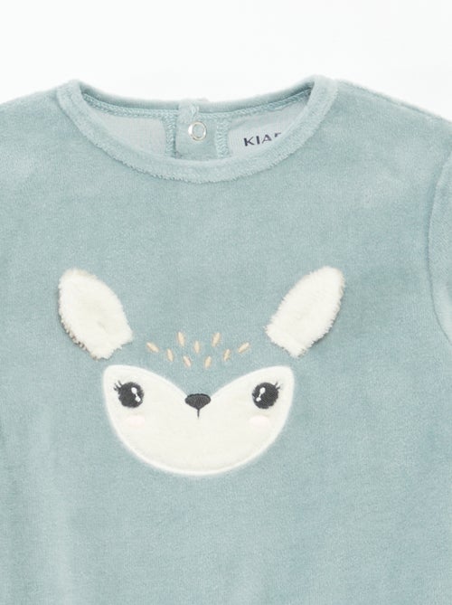 Velour sleepsuit with motif - Kiabi
