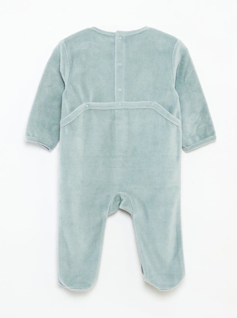 Velour sleepsuit with motif Blue - Kiabi
