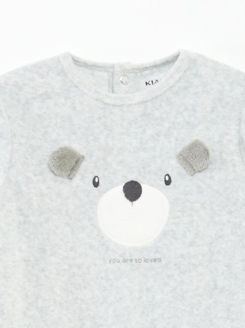 Velour sleepsuit with motif - Kiabi