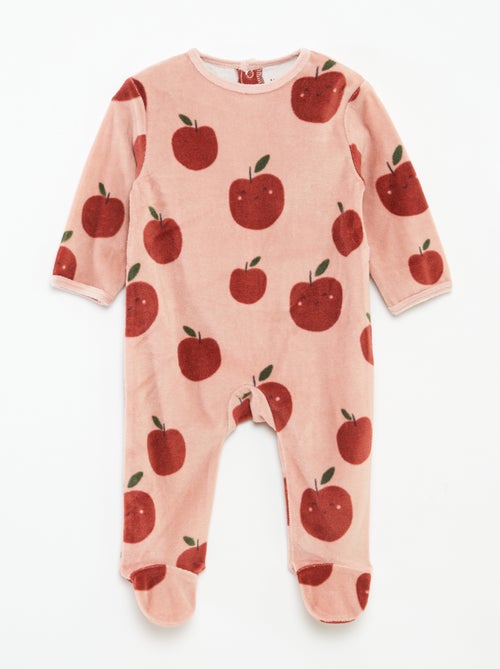 Velour sleepsuit with motif - Kiabi