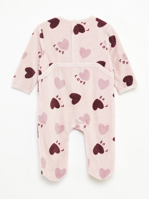 Velour sleepsuit with motif - Kiabi Velour sleepsuit with motif - Kiabi