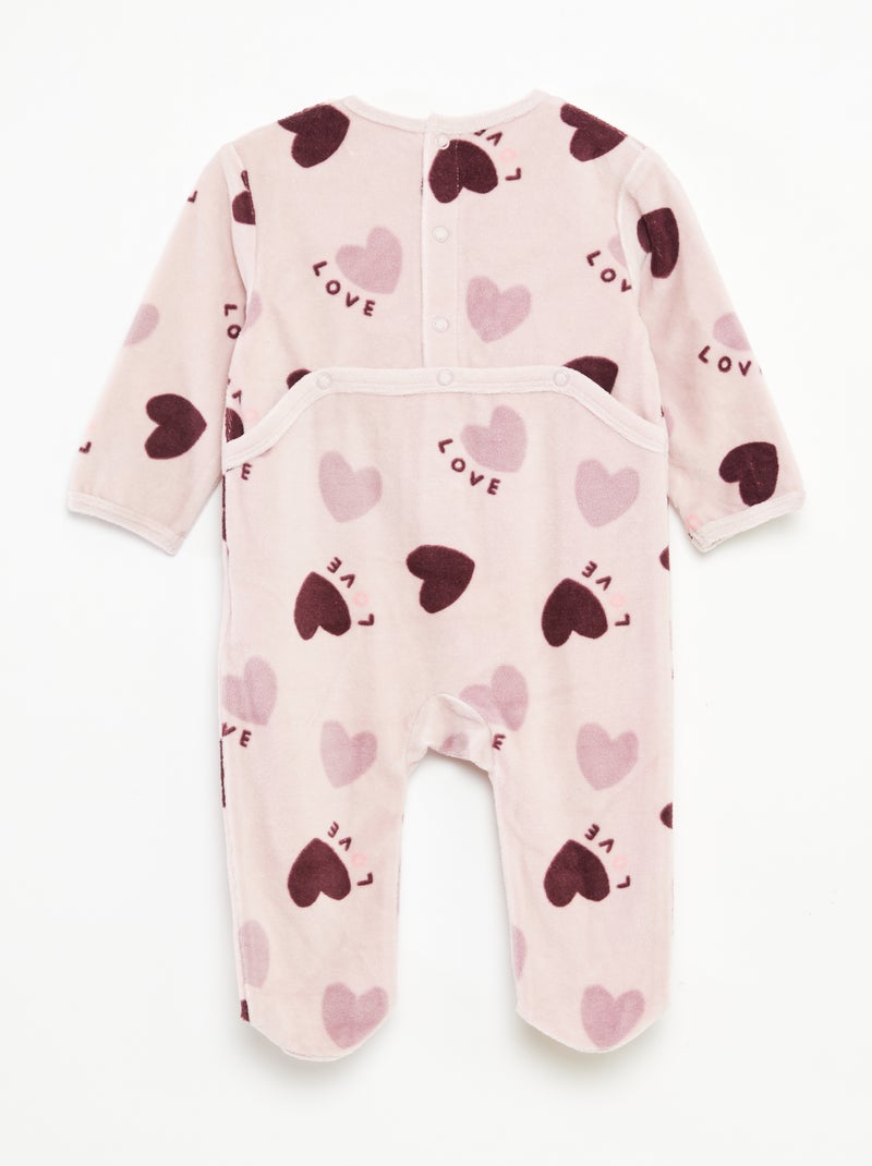 Velour sleepsuit with motif Purple - Kiabi