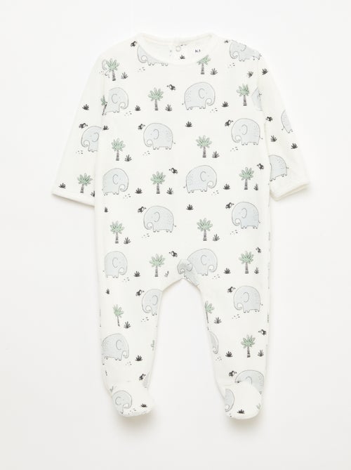 Velour sleepsuit with motif - Kiabi