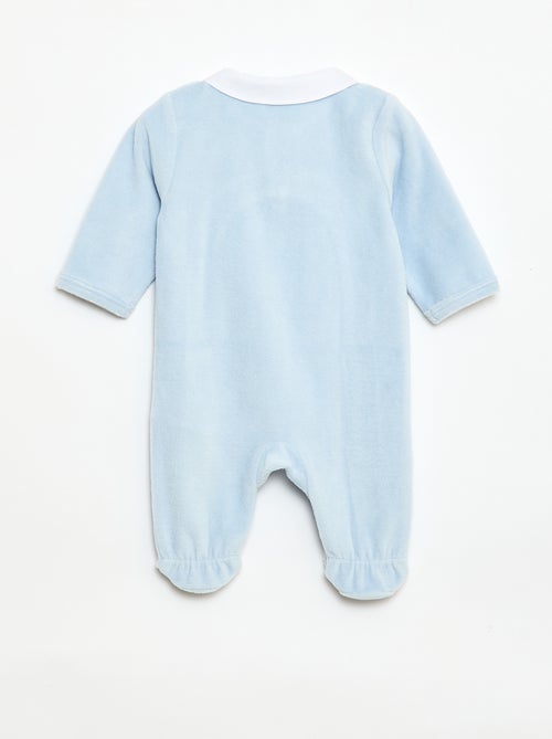Velour sleepsuit with Peter Pan collar - Kiabi