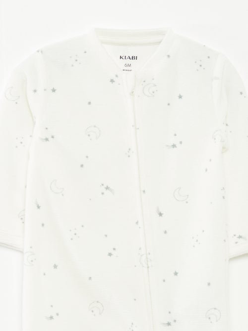 Velour sleepsuit with zip fastening - Kiabi