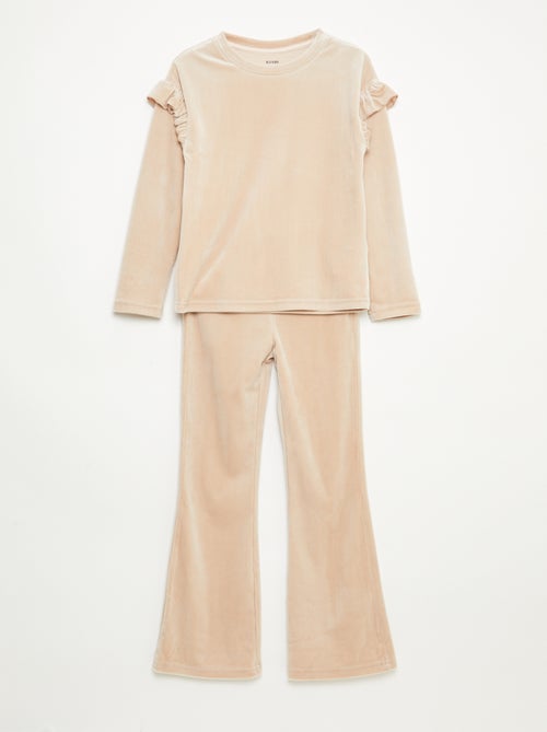 Velour T-shirt + Pants Set - 2 pieces - Kiabi