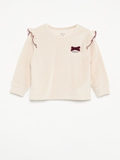 Velvet 2-Piece Pyjama Set: Ruffled Sweatshirt & Trousers - Kiabi