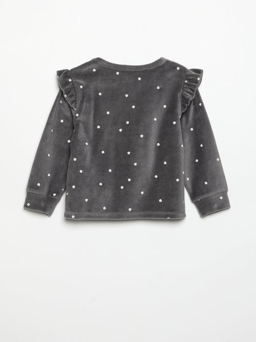Velvet 2-Piece Pyjama Set: Ruffled Sweatshirt & Trousers - Kiabi