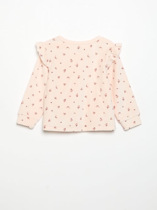 Velvet 2-Piece Pyjama Set: Ruffled Sweatshirt & Trousers - Kiabi Velvet 2-Piece Pyjama Set: Ruffled Sweatshirt & Trousers - Kiabi