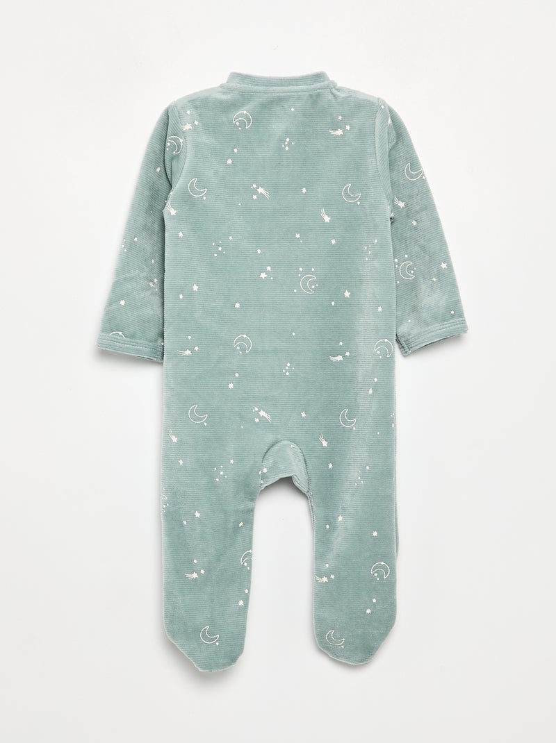 Velvet Baby Sleepsuit Blue - Kiabi
