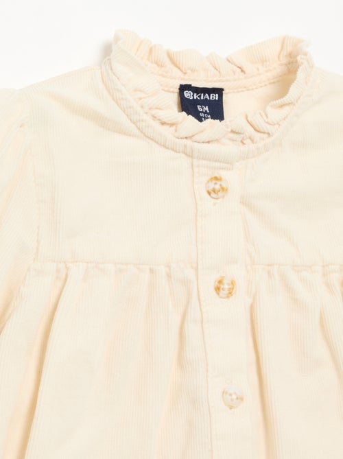 Velvet blouse with embroidered cuffs - Kiabi