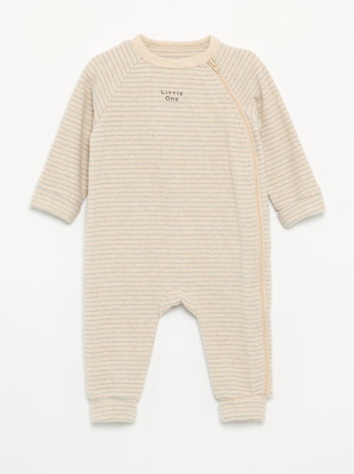 Velvet Long-Sleeve Footless Sleepsuit - Kiabi
