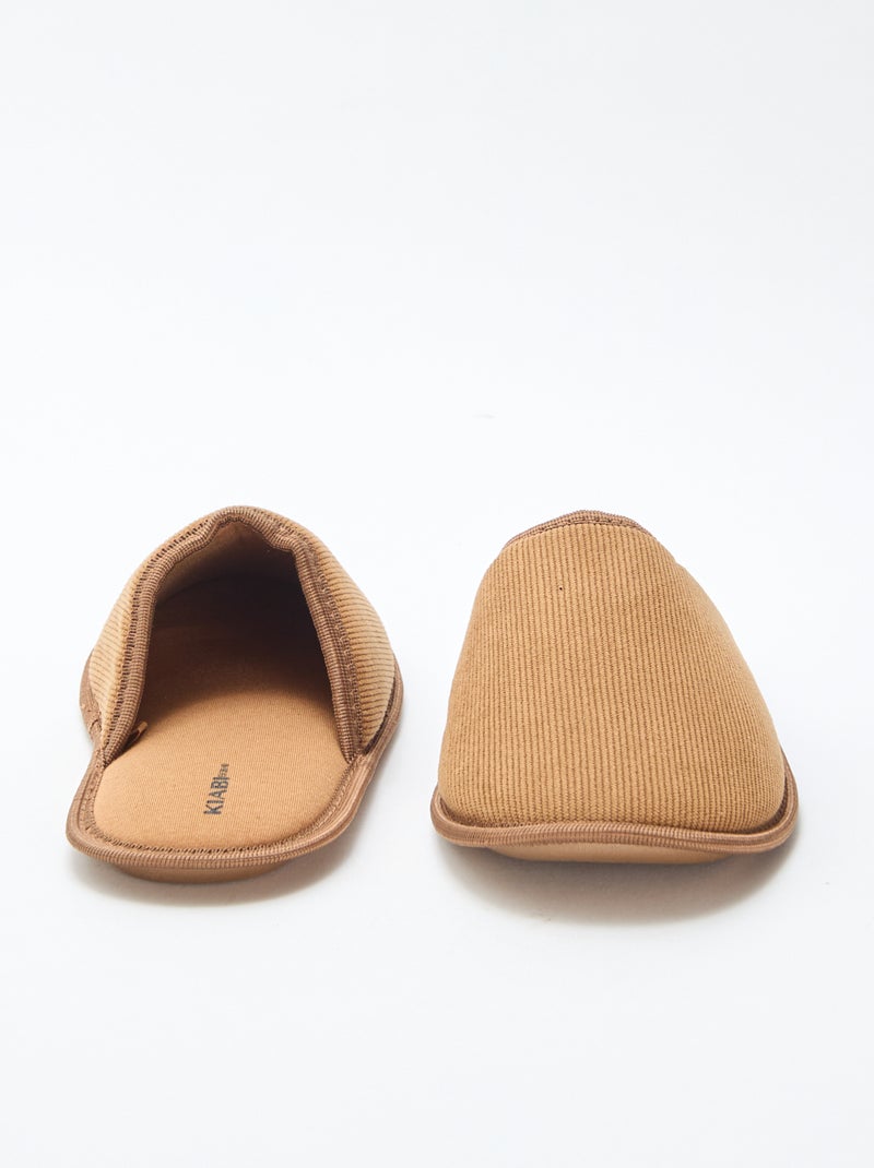 Velvet Mule Slippers Brown - Kiabi