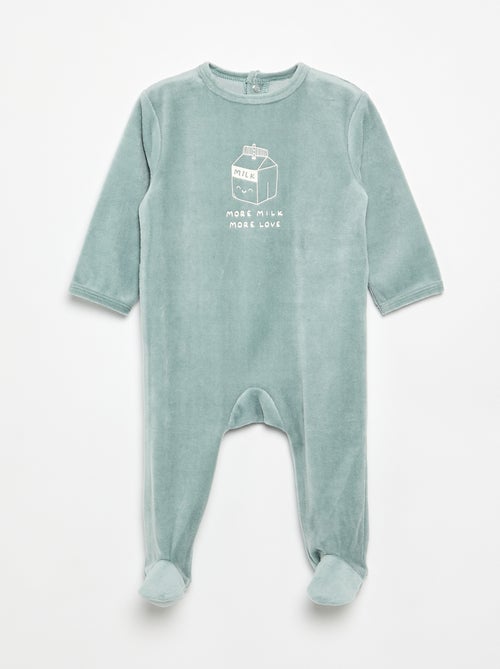 Velvet Sleepsuit with Feet - Kiabi