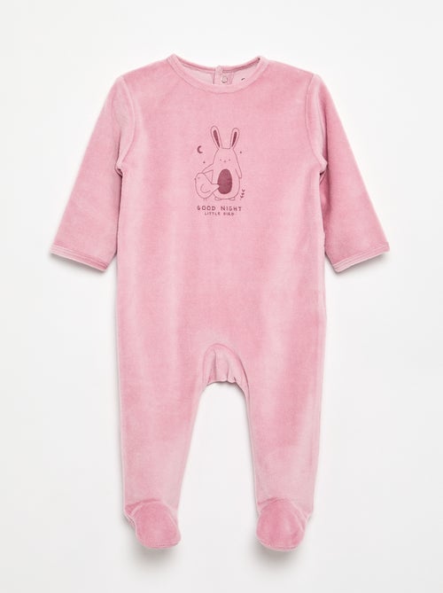 Velvet Sleepsuit with Feet - Kiabi