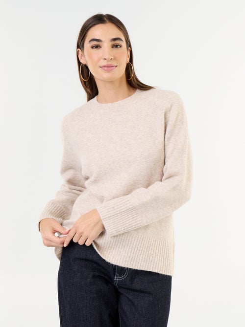 Verlängerter Pullover aus Mouliné-Strick - Kiabi