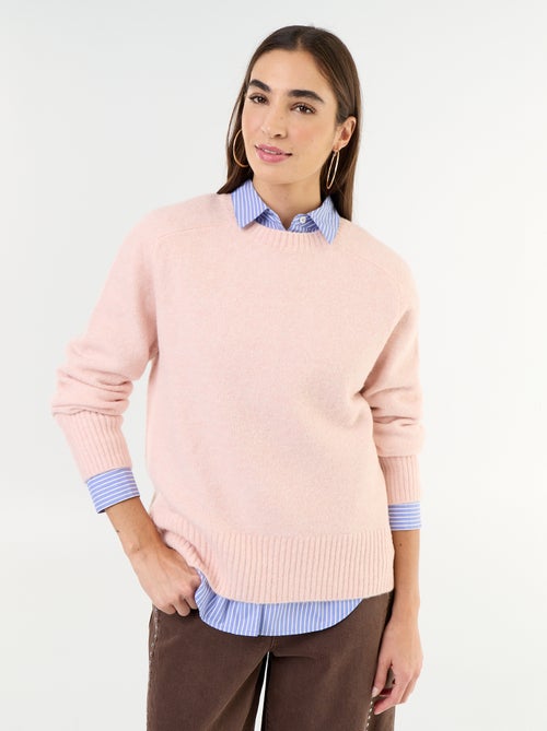 Verlängerter Pullover aus Mouliné-Strick - Kiabi